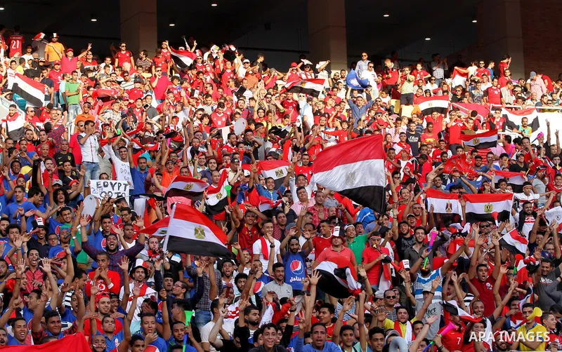 Supporters of Egypt attend the World Cup 2018 Africa qualifying football match between Egypt and Congo at the Borg al-Arab stadium in Alexandria on October 8, 2017. Photo by Amr Sayed