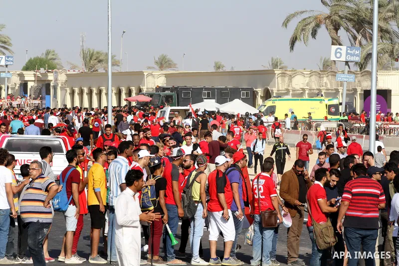 Supporters of Egypt arrive to Borg al-Arab stadium before the World Cup 2018 Africa qualifying football match between Egypt and Congo in Alexandria on October 8, 2017. Photo by Amr Sayed