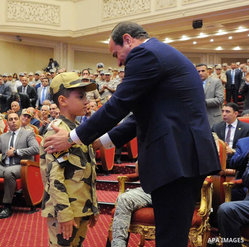 Egyptian President Abdel Fattah al-Sisi attends the educational seminar of the armed forces, in Cairo, Egypt, on October 9, 2017. Photo by Egyptian President Office