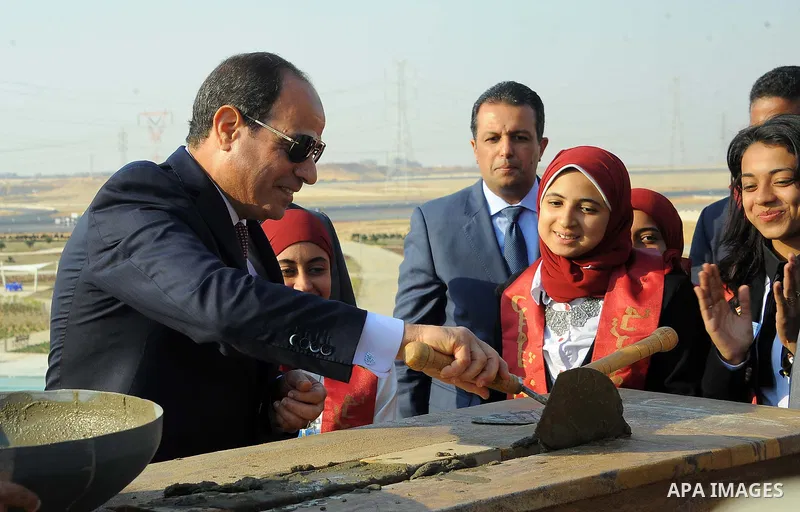 Egyptian President Abdel Fattah al-Sisi visits the new administrative capital, in Cairo, Egypt, on October 11, 2017. Photo by Egyptian President Office