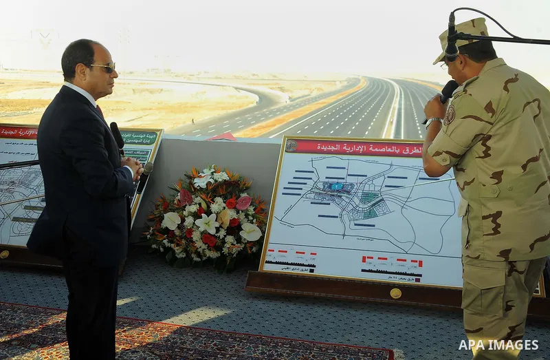 Egyptian President Abdel Fattah al-Sisi visits the new administrative capital, in Cairo, Egypt, on October 11, 2017. Photo by Egyptian President Office