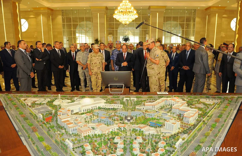Egyptian President Abdel Fattah al-Sisi visits the new administrative capital, in Cairo, Egypt, on October 11, 2017. Photo by Egyptian President Office