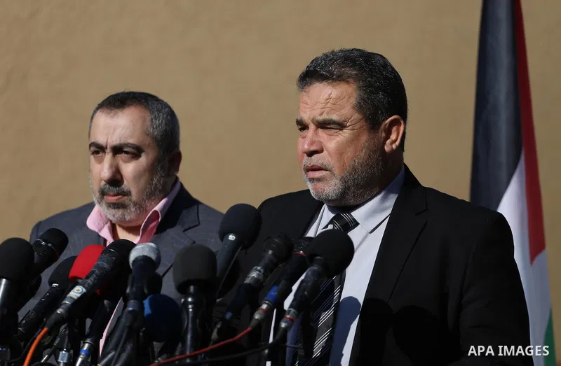 Senior Hamas leader Salah El-Bardawil, speaks during a press conference in Gaza City October 12, 2017. Rival Palestinian factions Hamas and Fatah have reached agreement on aspects of their reconciliation bid during talks...