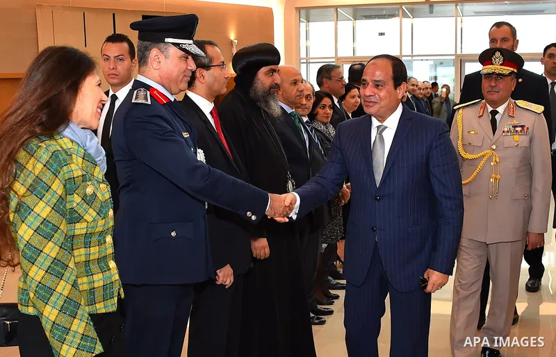 Egyptian President Abdel Fattah al-Sisi leaves French after he visits Paris for five days, on October 27, 2017. Photo by Egyptian President Office