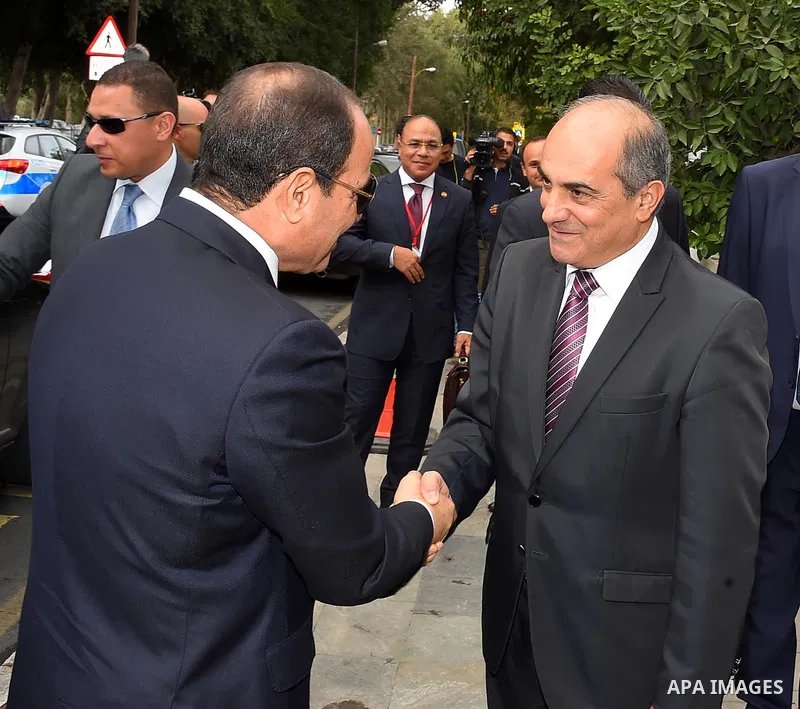 Egyptian President Abdel Fattah al-Sisi visits the Cypriot parliament in the capital Nicosia on November 20, 2017. Photo by Egyptian President Office