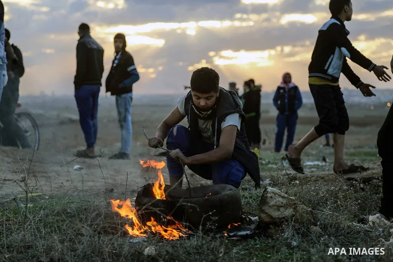 Palestinian protesters clash with Israeli soldiers on the Israeli border with Gaza, Thursday, Dec. 7, 2017. A number of U.S. allies in the Middle East are condemning the Trump administration decision to recognize Jerusal...
