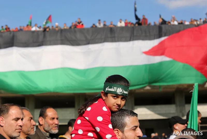 Palestinians take part in a rally against US President Donald Trump's decision to recognise Jerusalem as the capital of Israel in Khan Younis in the southern Gaza strip on December 8, 2017. Israel deployed hundreds of ad...