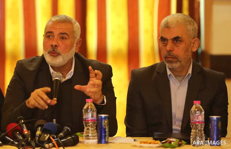 Hamas leader Ismail Haniya speaks during a meeting with heads of Palestinian families in Gaza city on December 26, 2017. Photo by Ashraf Amra