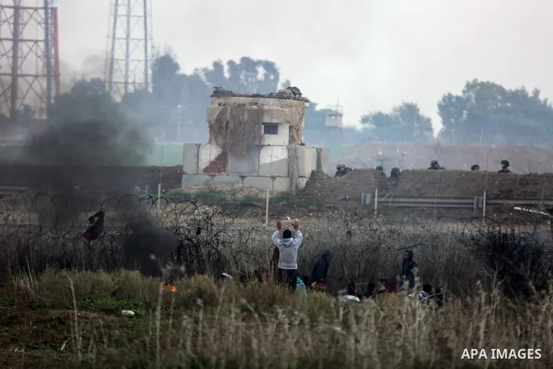Palestinian protesters clash with Israeli security forces near the Israel-Gaza border east of Gaza City on December 29, 2017, as demonstrations continue over the US president's controversial recognition of Jerusalem as I...