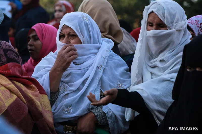 Palestinians take part during a protest in support of Palestinian teenager Ahed Tamimi, 16-year-old in Gaza city on January 8, 2018. Israel charged Tamimi with 12 counts including assault on January 1 following her arres...