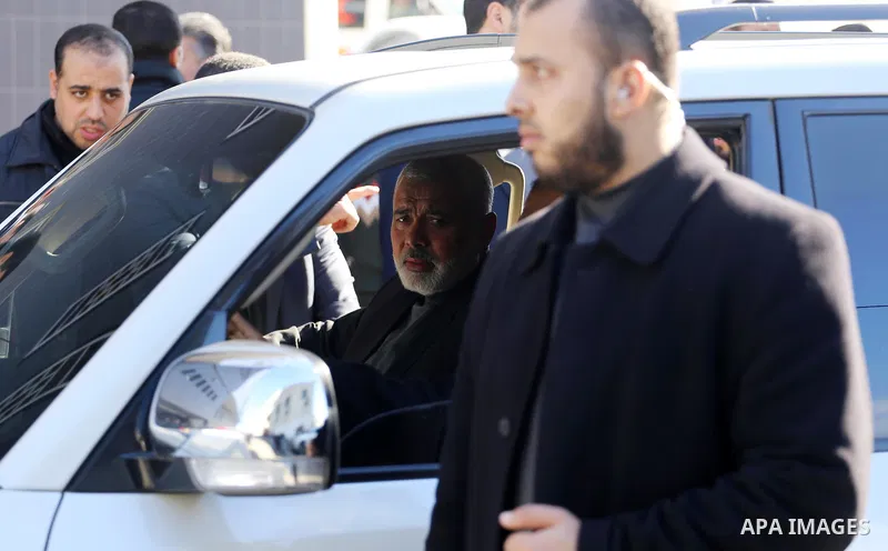 Hamas chief Ismail Haniya leaves al-Shifa hospital after he visited a senior Hamas figure, Imad al-Alami who was shot in the head and hospitalised in critical condition in Gaza city on January 9, 2018. The officials said...