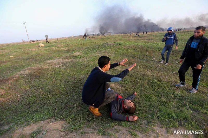 Palestinian protesters clash with Israeli security forces near the border with Israel in the east of Gaza City January 12, 2018 as demonstrations continue over the US president's controversial recognition of Jerusalem as...