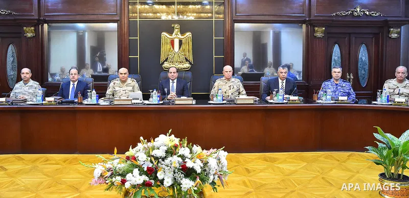 Egyptian President Abdel Fattah al-Sisi chairs a meeting,in Cairo, Egypt, on January 11, 2018. Photo by Egyptian President Office