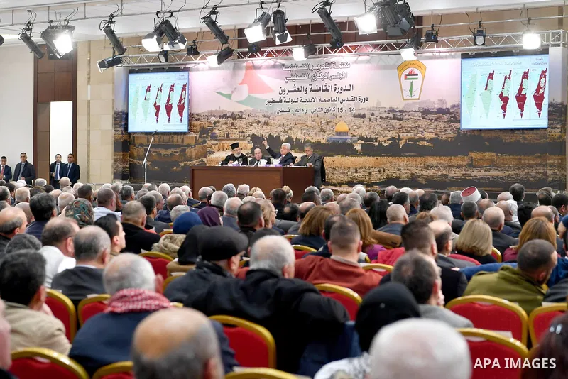 Palestinian president Mahmoud Abbas speaks during a meeting in the West Bank city of Ramallah on January 14, 2018. Abbas said that Israel has "ended" the landmark Oslo peace accords of the 1990s with its actions. Photo b...