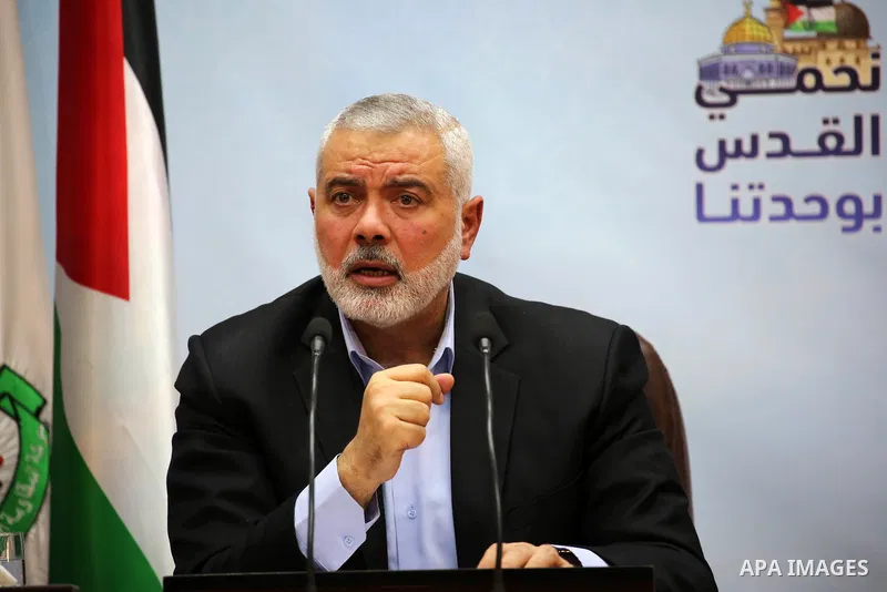 Hamas' leader Ismail Haniya delivers a speech in Gaza city on January 23, 2018. Photo by Ashraf Amra