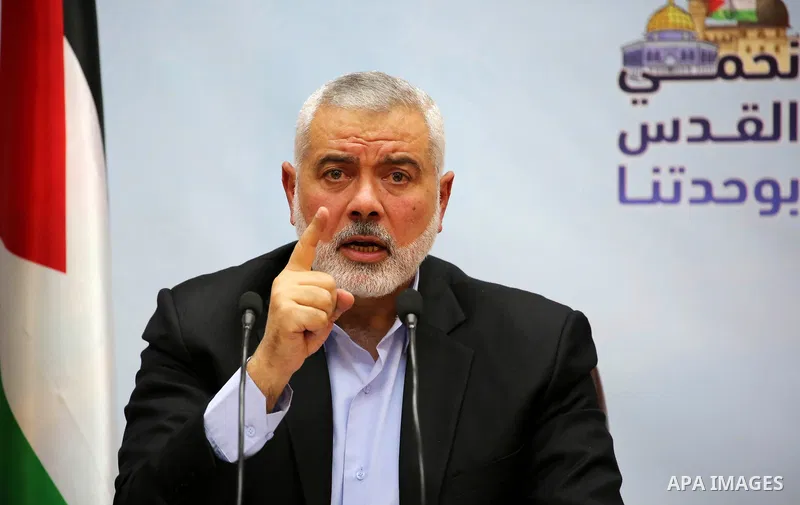 Hamas' leader Ismail Haniya delivers a speech in Gaza city on January 23, 2018. Photo by Ashraf Amra