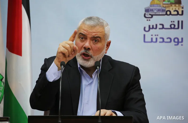 Hamas' leader Ismail Haniya delivers a speech in Gaza city on January 23, 2018. Photo by Ashraf Amra