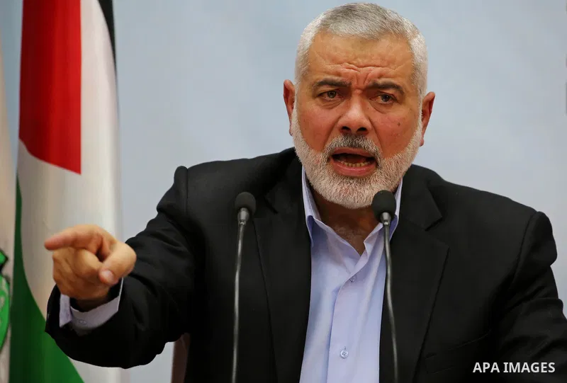 Hamas' leader Ismail Haniya delivers a speech in Gaza city on January 23, 2018. Photo by Ashraf Amra