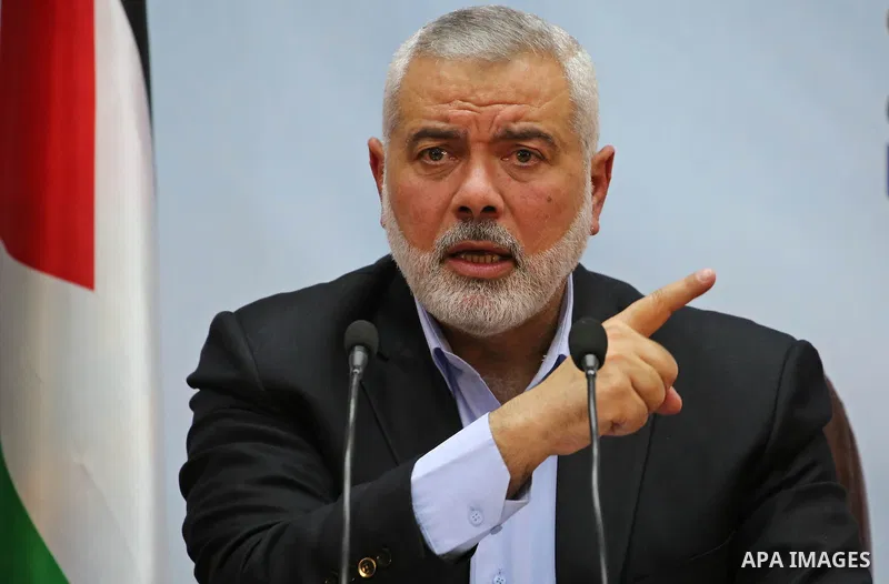 Hamas' leader Ismail Haniya delivers a speech in Gaza city on January 23, 2018. Photo by Ashraf Amra