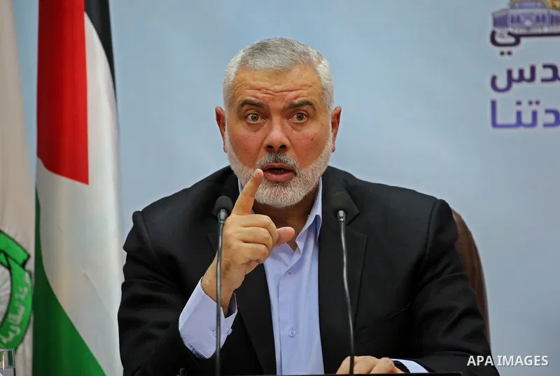 Hamas' leader Ismail Haniya delivers a speech in Gaza city on January 23, 2018. Photo by Ashraf Amra