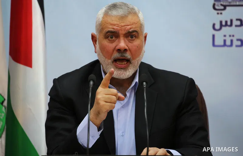Hamas' leader Ismail Haniya delivers a speech in Gaza city on January 23, 2018. Photo by Ashraf Amra