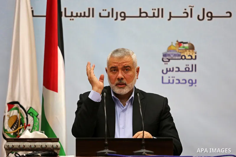 Hamas' leader Ismail Haniya delivers a speech in Gaza city on January 23, 2018. Photo by Ashraf Amra