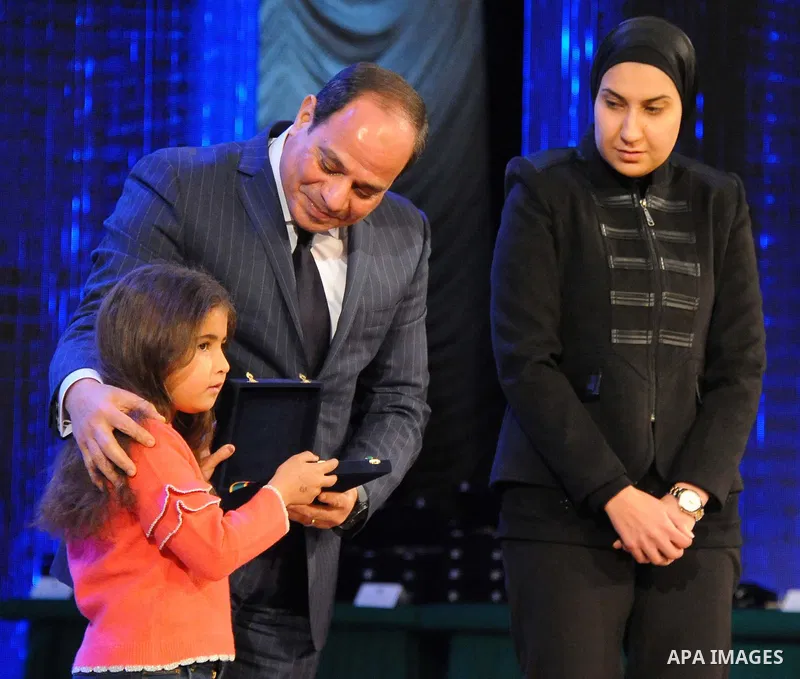 Egyptian President Abdel Fattah al-Sisi participates in a celebration marking Police Day, in Cairo, Egypt, on January 24, 2018. Photo by Egyptian President Office