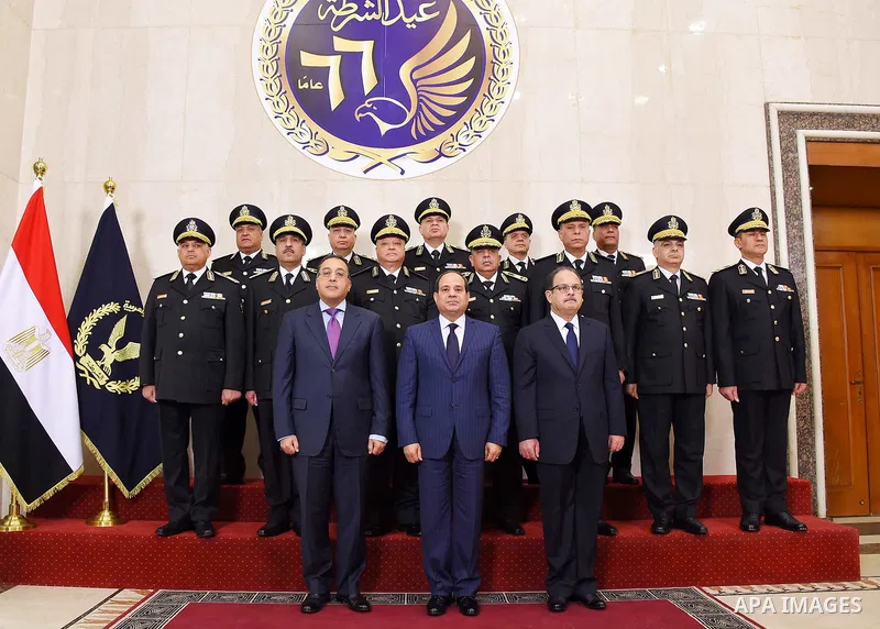 Egyptian President Abdel Fattah al-Sisi participates in a celebration marking Police Day, in Cairo, Egypt, on January 24, 2018. Photo by Egyptian President Office