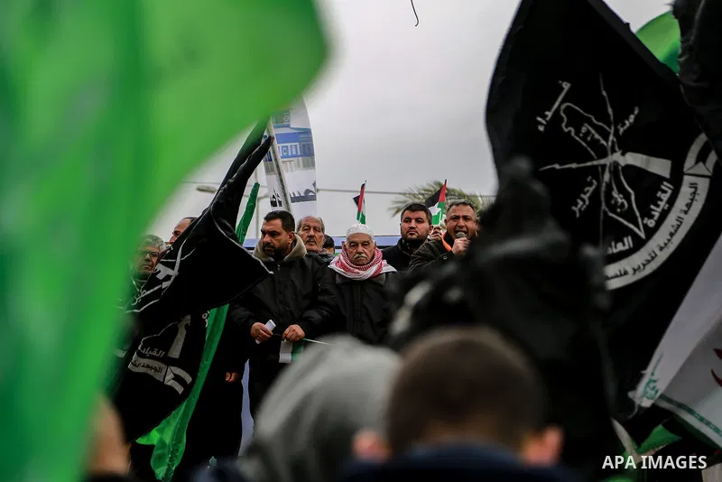 Palestinians take part in a protest against US President Donald Trump's decision to recognise Jerusalem as the capital of Israel, in Jabalia in the northern Gaza Strip on January 26, 2018. Photo by Mohammed Dahman