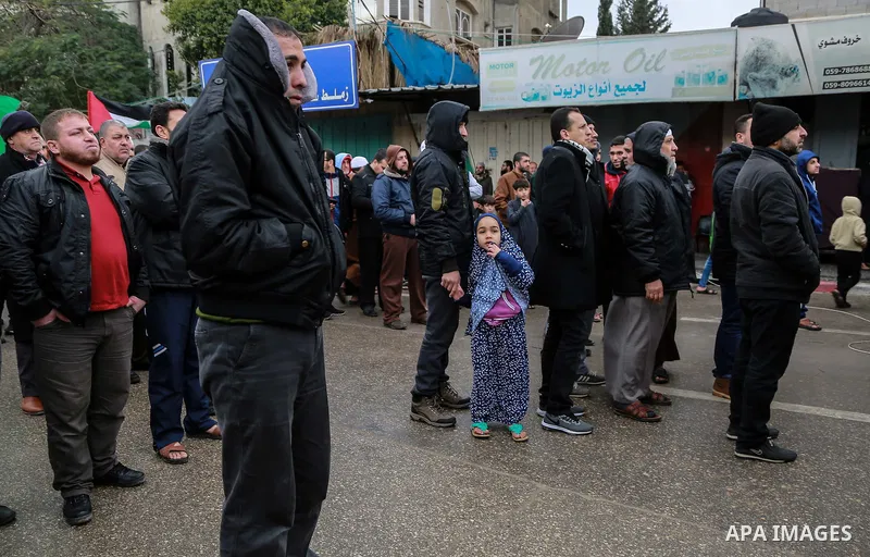 Palestinians take part in a protest against US President Donald Trump's decision to recognise Jerusalem as the capital of Israel, in Jabalia in the northern Gaza Strip on January 26, 2018. Photo by Mohammed Dahman