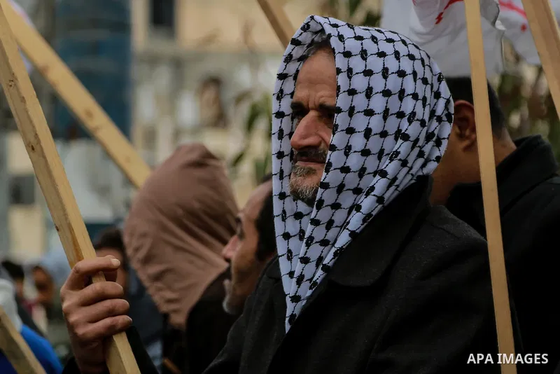 Palestinians take part in a protest against US President Donald Trump's decision to recognise Jerusalem as the capital of Israel, in Jabalia in the northern Gaza Strip on January 26, 2018. Photo by Mohammed Dahman