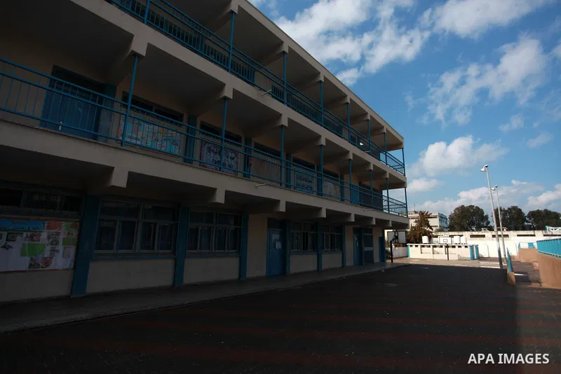 A view into a closed school during the strike against froze tens of millions of dollars in contributions to the United Nations Relief and Work Agency (UNRWA), in Gaza city on January 29, 2018. Photo by Mahmoud Ajour