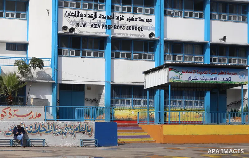 A view into a closed school during the strike against froze tens of millions of dollars in contributions to the United Nations Relief and Work Agency (UNRWA), in Gaza city on January 29, 2018. Photo by Mohammed Asad