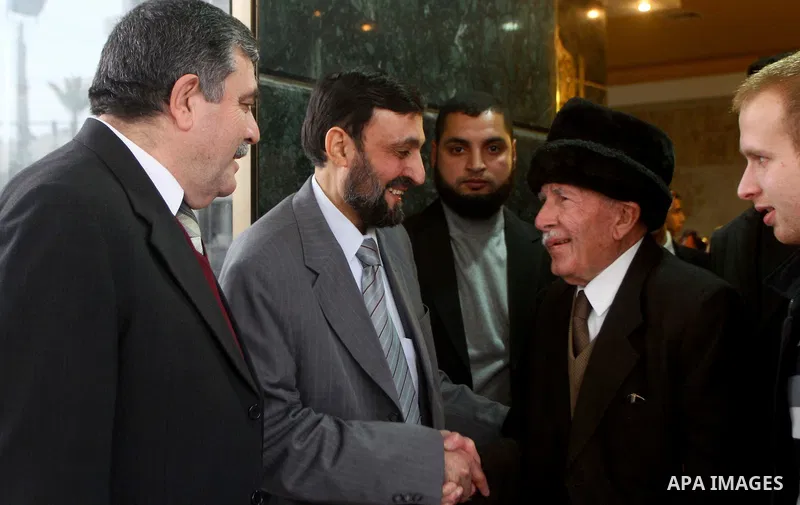 (FILES) This file photo taken on Febrayer 6, 2012 shows Hamas senior leader Imad al-Alami is welcomed by Hamas movement leaders and others after his arrival to Gaza Strip, in Gaza city. Al-Alami who died Tuesday, January...