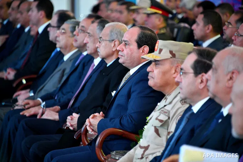 Egyptian President Abdel Fattah al-Sisi attends an official ceremony for the inauguruation of the offshore Zohr gas field in the northern Suez canal city of Port Said on January 31, 2018. At the ceremony attended by Sisi...