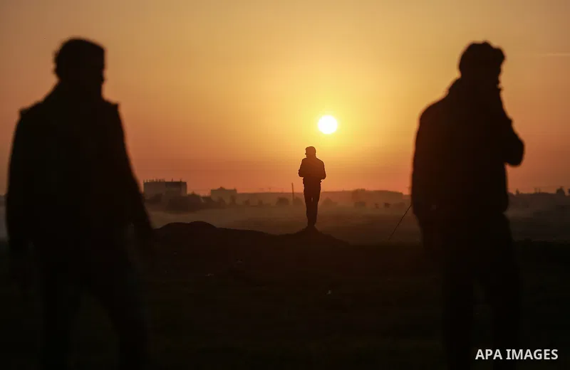 Palestinian protesters clash with Israeli security forces near the border with Israel, east of Gaza City on February 2, 2018 as demonstrations continue over the US president's controversial recognition of Jerusalem as Is...