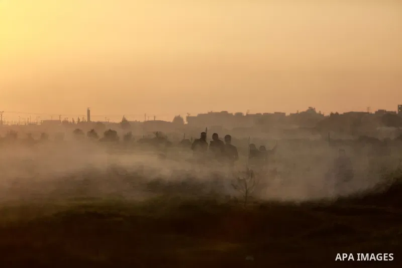 Palestinian protesters clash with Israeli security forces near the border with Israel, east of Gaza City on February 2, 2018 as demonstrations continue over the US president's controversial recognition of Jerusalem as Is...
