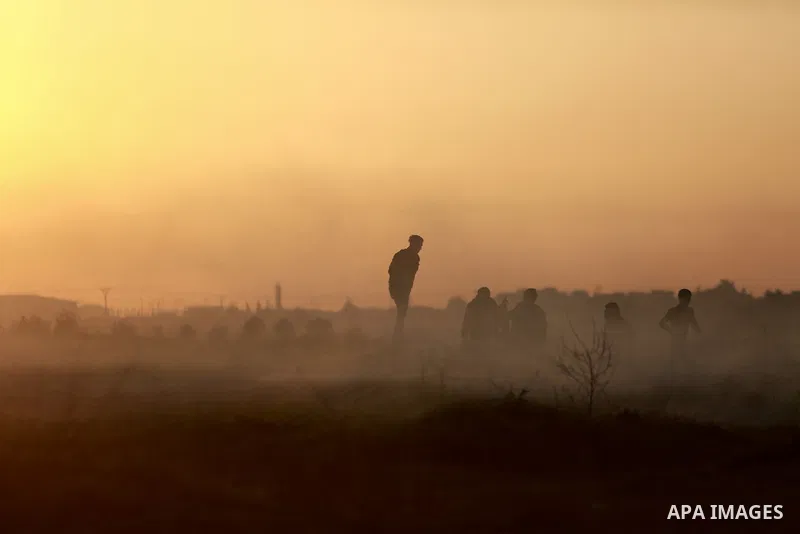Palestinian protesters clash with Israeli security forces near the border with Israel, east of Gaza City on February 2, 2018 as demonstrations continue over the US president's controversial recognition of Jerusalem as Is...