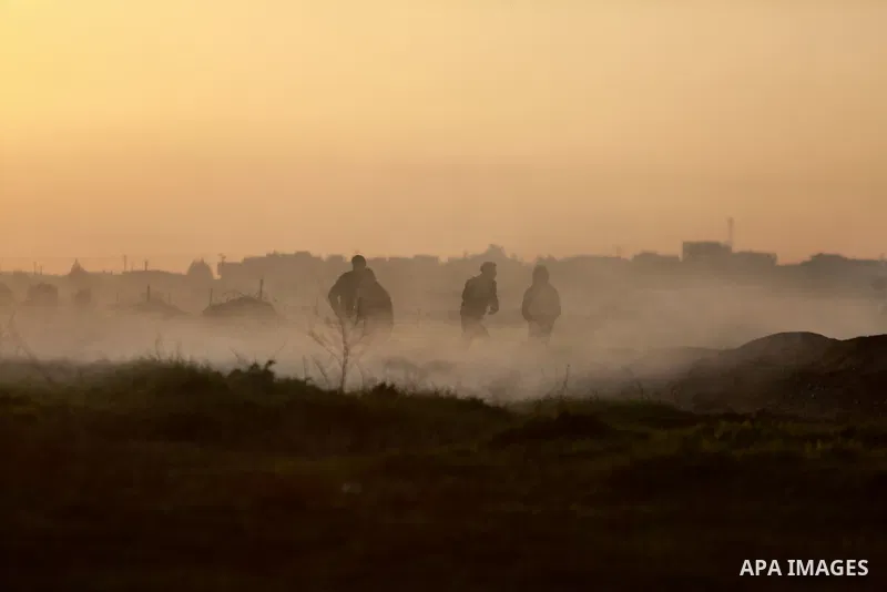 Palestinian protesters clash with Israeli security forces near the border with Israel, east of Gaza City on February 2, 2018 as demonstrations continue over the US president's controversial recognition of Jerusalem as Is...