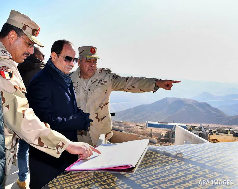 Egyptian President Abdel Fattah al-Sisi inspects the project of the Royal Plateau in Cairo, Egypt, on Feb. 02, 2018. Photo by Egyptian President Office