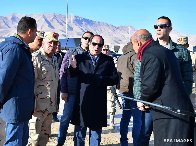 Egyptian President Abdel Fattah al-Sisi inspects the project of the Royal Plateau in Cairo, Egypt, on Feb. 02, 2018. Photo by Egyptian President Office