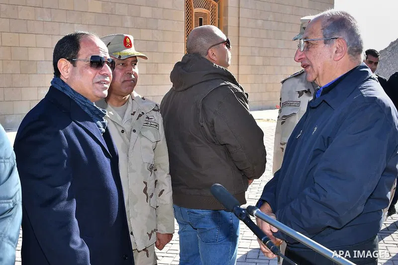 Egyptian President Abdel Fattah al-Sisi inspects the project of the Royal Plateau in Cairo, Egypt, on Feb. 02, 2018. Photo by Egyptian President Office