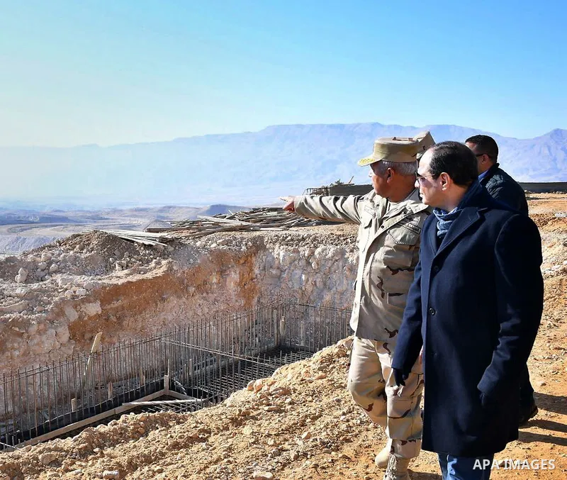 Egyptian President Abdel Fattah al-Sisi inspects the project of the Royal Plateau in Cairo, Egypt, on Feb. 02, 2018. Photo by Egyptian President Office
