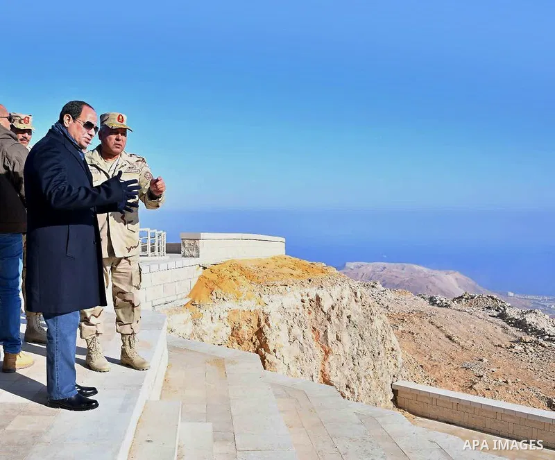 Egyptian President Abdel Fattah al-Sisi inspects the project of the Royal Plateau in Cairo, Egypt, on Feb. 02, 2018. Photo by Egyptian President Office