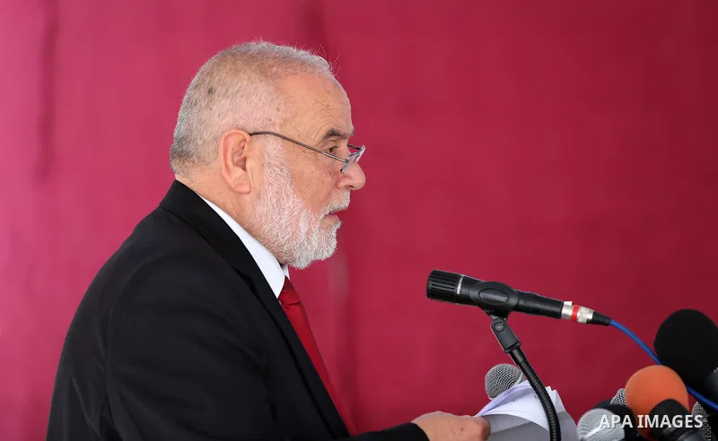 Deputy of the Legislative Council, Ahmed Bahar, speaks during a meeting to discuss the U.S. President Donald Trump's decision to recognise Jerusalem as the capital of Israel in Gaza city on February 4, 2018. Photo by Ash...