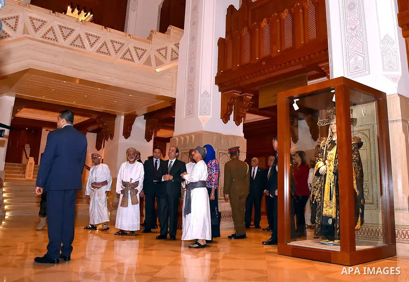 Egyptian President Abdel Fattah al-Sisi visits the Oman's Opera House in the Gulf sultanate of Oman on February 5, 2018. Photo by Egyptian President Office
