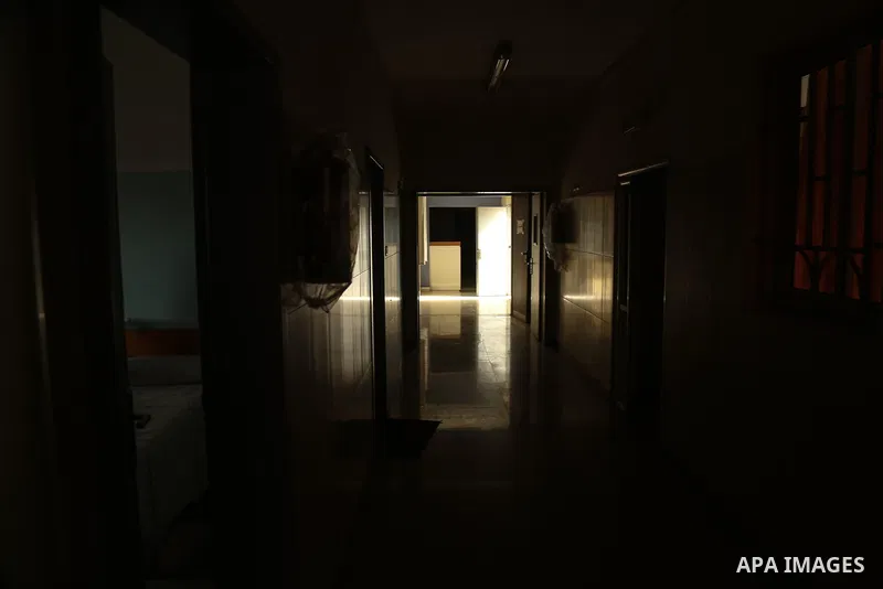 Corridor at Durra hospital is seen after it stopped its services on February 7, 2018 after it ran out of fuel in Gaza city. Seven medical centers in Gaza have stopped services due to lack of fuel to power generators. Ash...
