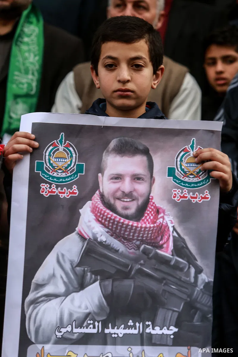 Palestinian supporters Hamas movement take part in a rage protest after Israeli security forces killed Ahmed Nasr Jarrar who suspected of being behind the killing of a Jewish settler last month, after a manhunt that last...