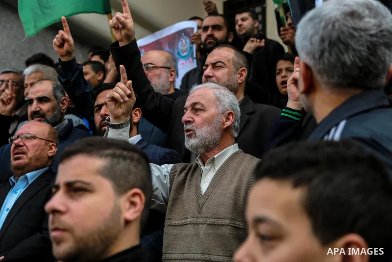 Palestinian supporters Hamas movement take part in a rage protest after Israeli security forces killed Ahmed Nasr Jarrar who suspected of being behind the killing of a Jewish settler last month, after a manhunt that last...