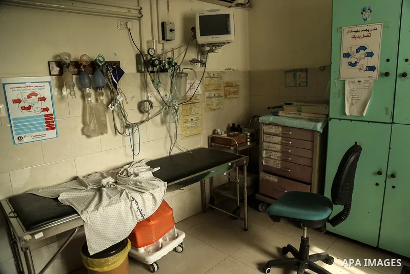 A view into Dora hospital in Gaza City after it stopped its services on February 11, 2018 after it ran out of fuel. Seven medical centers in Gaza have stopped services due to lack of fuel to power generators. Ashraf al-Q...